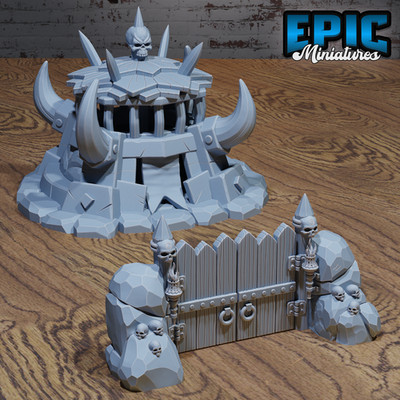 Goblin Outpost & Gate | Fortified Camp Entrance | Resin Tabletop RPG Terrain