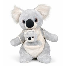 Applause Koala Kangaroo Plush Toy w Baby Joey Vintage 1989 Gray Stuffed Animal