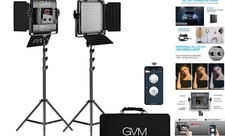 GVM 2 Pack LED Video Lighting Kits with APP Control, Bi-Color Variable