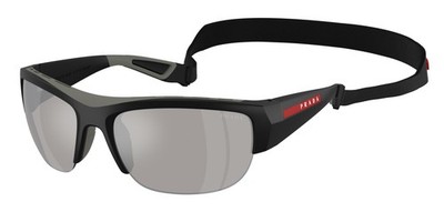 Prada Linea Rossa PS A 1S nero opaco light grey mirror s 1BO05A Sunglasses