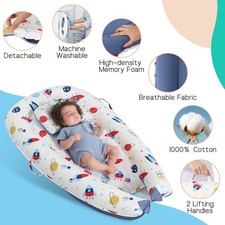 Portable Baby Crib with Pure Cotton Sleeve  Memory Foam Mattress   Detachable