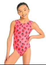 Destira Strawberry Fields Child X large Leotard EUC