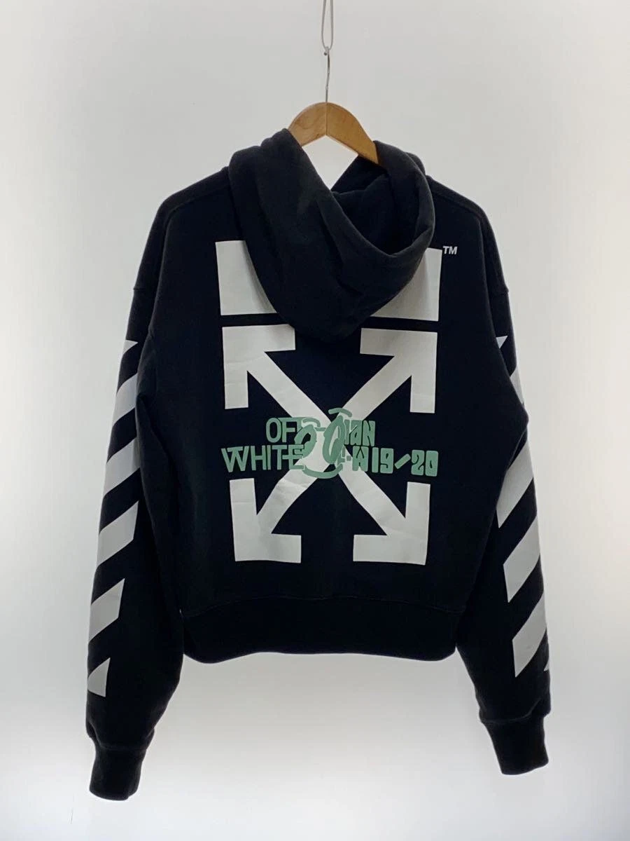 OFF WHITE felpa con cappuccio S cotone nero tinta unita OMBB037E19E30015 usata