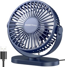 SWEETFULL USB Desk Fan, 3 Speed Silent & 360° Adjustable Mini Table Fan