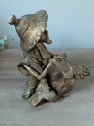 Vintage Bronze Figurine Statue, African Villiage MusicianPlaying Drum Brass — photo 5