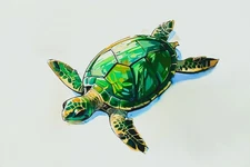 ACEO Mini *Art Print* Green and Brown Cute Turtle Basking in the Sun by Saulite