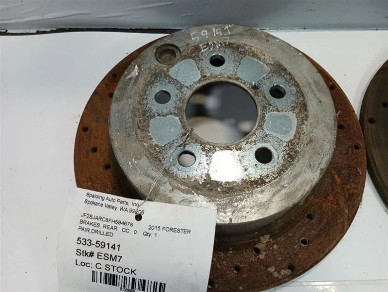 Par de rotores de freno trasero de Subaru Forester 2015 2,5 L 10399892 Foto 3 de 4