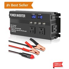 1200W Power Inverter, 12v to 110V AC Car Inverter with Fast Charging 2.4A USB...