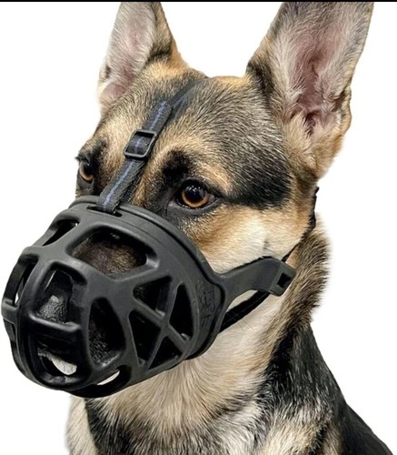 BARKLESS Dog Basket Style Muzzle for Bitiing, Chewing, Humane, Size Large