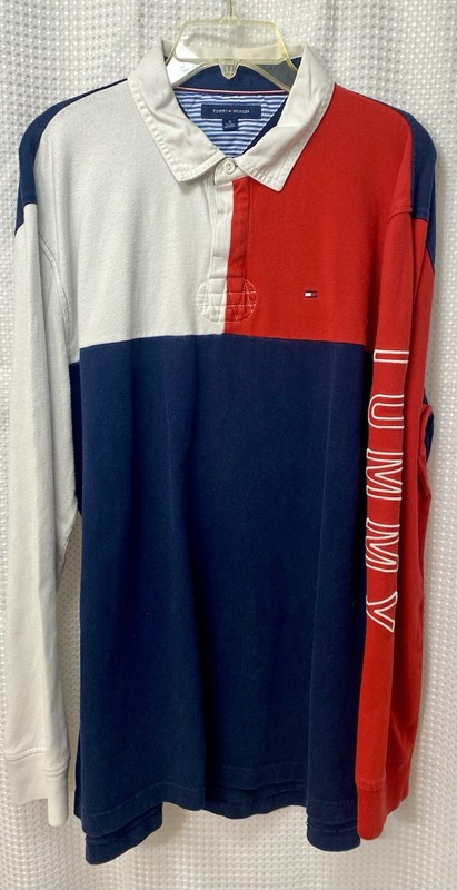 Tommy Hilfiger Mens Rugby Shirt Red White Blue Size XL 4th Of July 2026