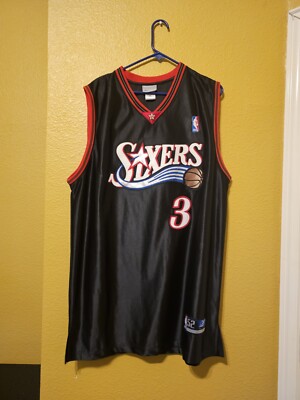 Reebok SIXERS IVERSON 3番 ユニフォーム XL 黒 赤 Allen Iverson NBA Black Limited Edition #3 Reebok Jersey