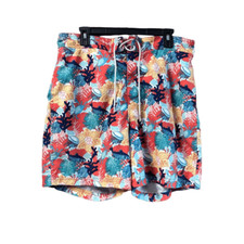 Nautica Size Large L Bright Coral Swim Trunks