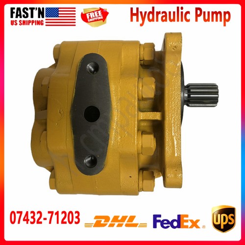 NEW Hydraulic Steering Gear Pump 07432-71203 FITS Komatsu D75A-1 D85A-18 D65A-6 - Picture 1 of 6