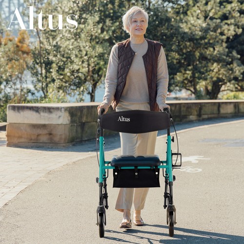 Altus Classic Rollator Walker with Seat Height Adjustable Height Folding Design - Picture 28 of 38