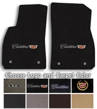 Cadillac XTS 2pc Classic Loop Carpet Floor Mat Set - Choose Color & Logo