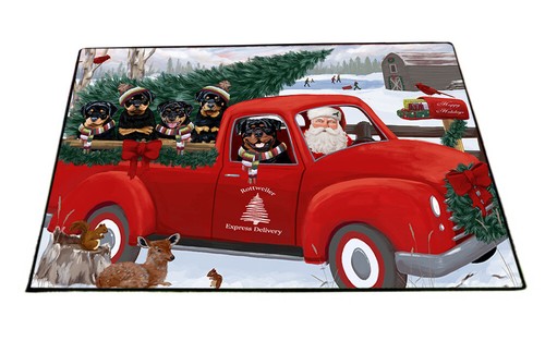 Christmas Santa Express Delivery Red Truck Floormat, Dogs, Cats, Pet doormat Rug - Picture 73 of 98