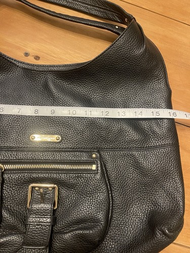 NWOT Michael Kors Hobo Black Pebble Leather Bag Tote Large Purse - Picture 8 of 12