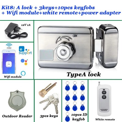 Remote Control Door Lock Wifi Unlock Auto-Lock RFID Gate Access Control System