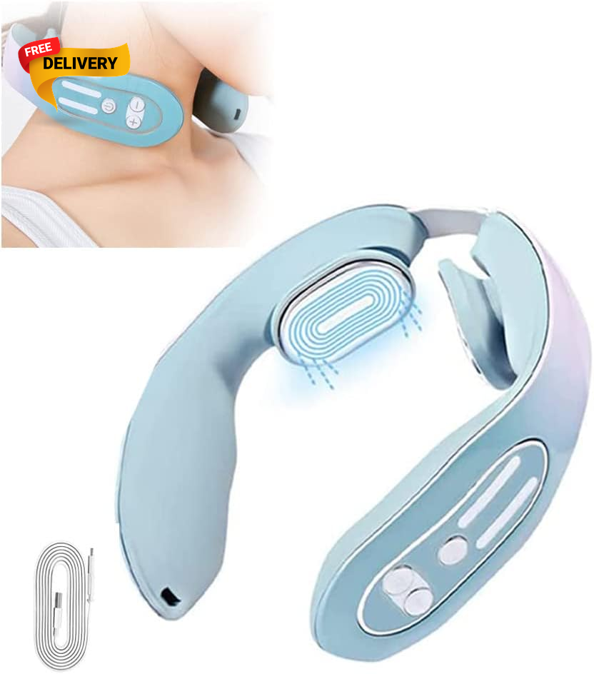 Cordless Neck Massager for Pain Relief and Lymphatic Drainage with Acupoint Therapy