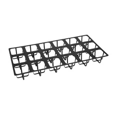 SUNPACK 10" x 20" Heavy Duty 18-Cell Insert Tray for 3.3" Pots, Black, 2"