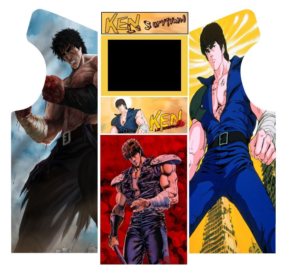 Stickers borne arcade de style retro manga vinyle adhesif decoration meuble bartop DIY