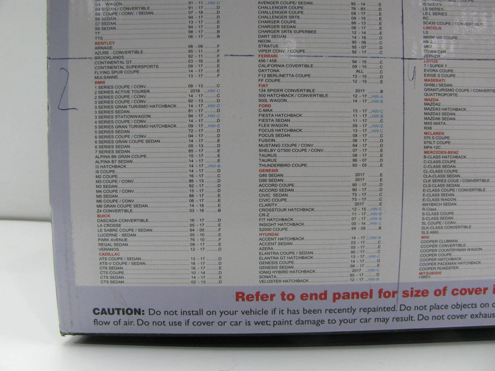 Coverite 10736 Tybond 100 Waterproof Car Cover For Cars 17'7" To 18'9