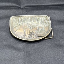 Raleigh Lights Truck Metal Belt Buckle Cigarettes Tobacco Vintage Trucker Retro