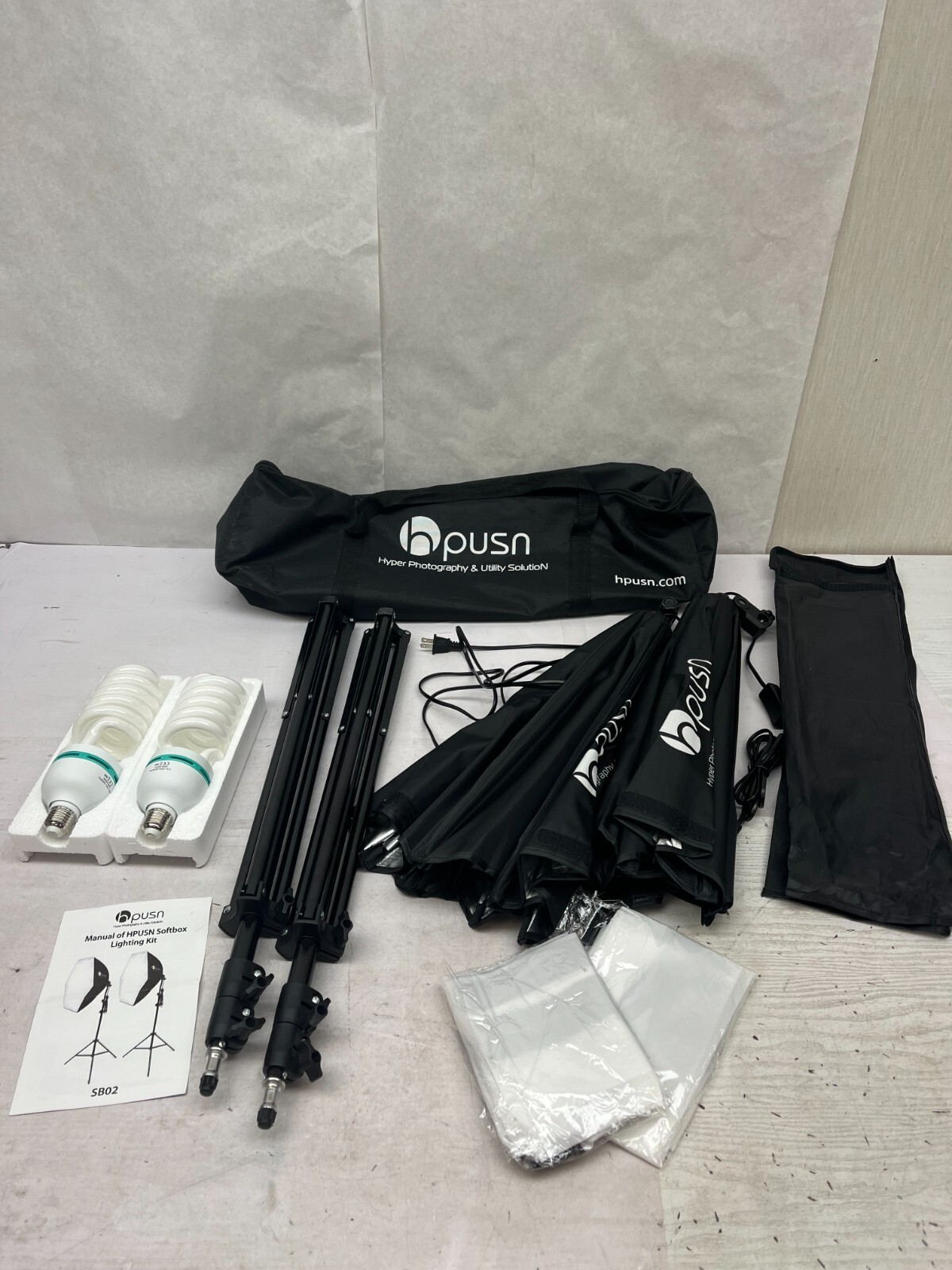 HPUSN SB02 Softbox Professional Studio Lighting Kit Pair AM21 eBay