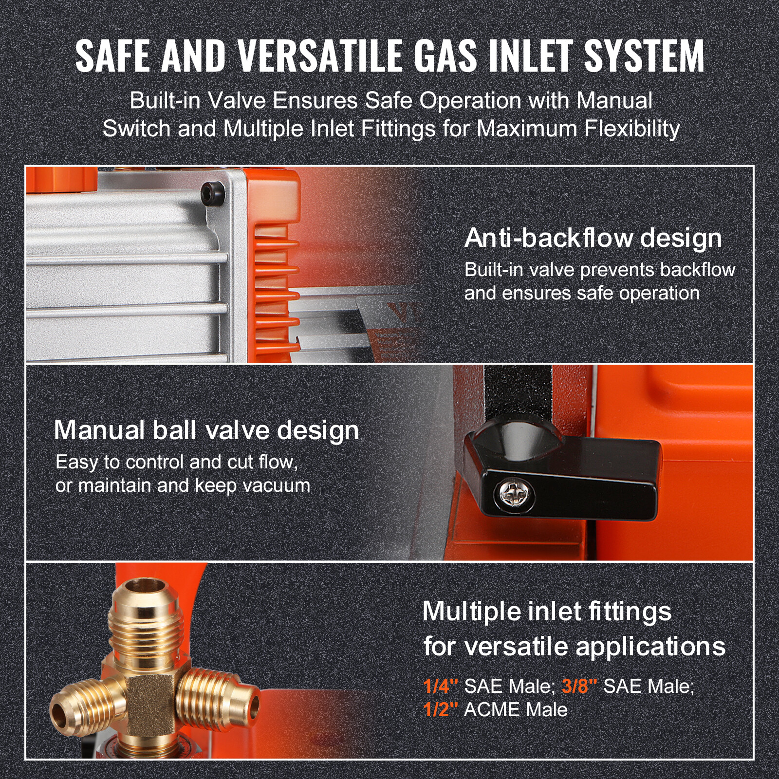VEVOR 7 CFM Vacuum Pump Air Conditioning Vacuum Pump 2 Stage Rotary