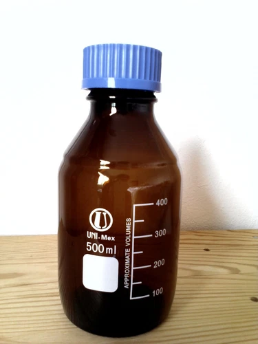 Lab Glass amber culture media bottle w cap autoclavable reagent 100 ml new