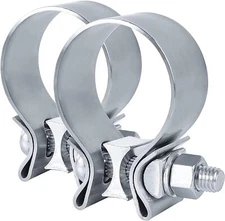 2PCS 2" Inch Narrow Band Exhaust Clamp Lap Joint T409 Stainless Steel 2 in
