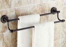Bathroom Accessory Wall Mounted Oil Rubbed Bronze Double Towel Bar Rail Rack