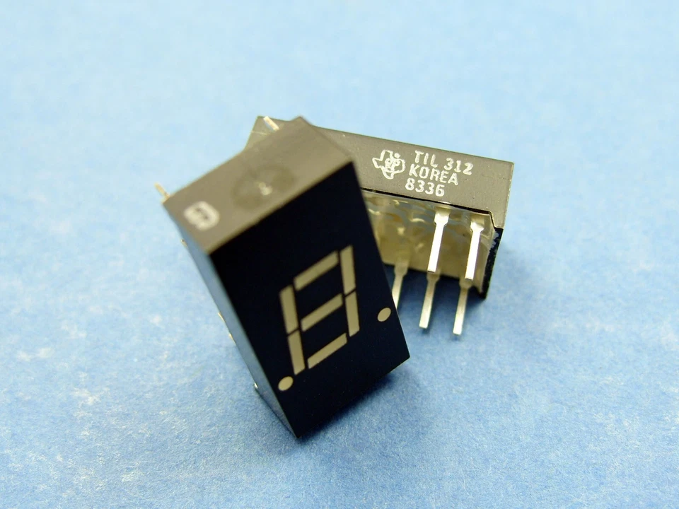 TIL312 [1pcs] 0.3" 7-Segment LED Display, RED, Common Anode, Texas Instruments - Image 3 of 4