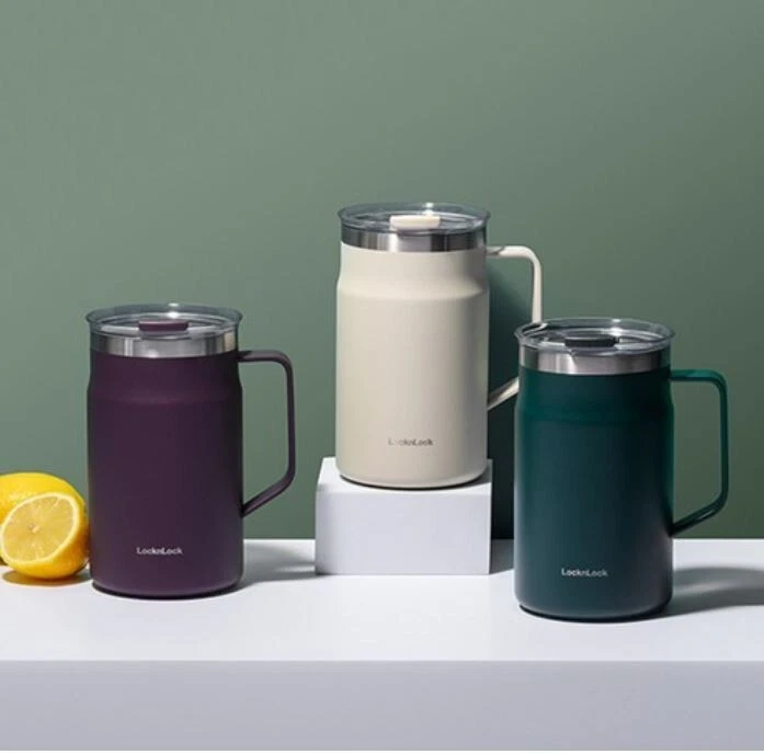 Taza LocknLock Metro vaso mango taza botella de agua oficina doble pared / 20,2 oz Foto 4 de 4