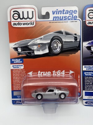 Auto World Vintage Muscle 1965 Ford GT40 MK1 Version A and B
