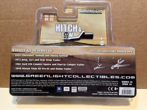 1/64 GREENLIGHT HITCH & TOW 1955 CHEVROLET NOMAD & SHASTA AIRFLYTE TRAILER BLUE - Picture 4 of 4