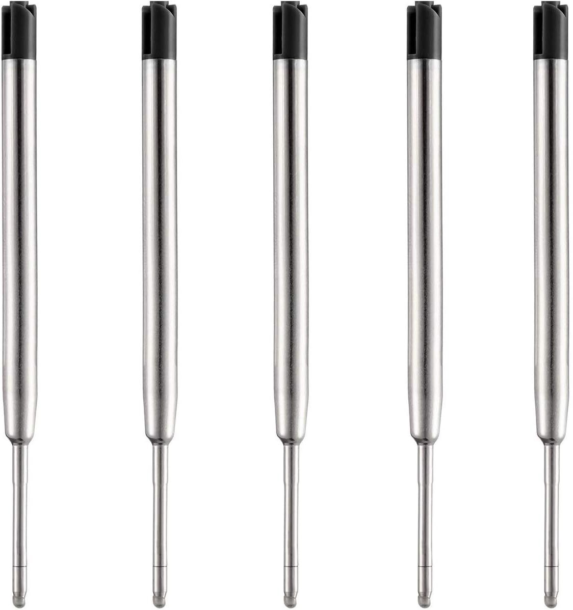 Replaceable Black Ink Refills for Multi-Brand Ballpoint Pens - Pack of 5
