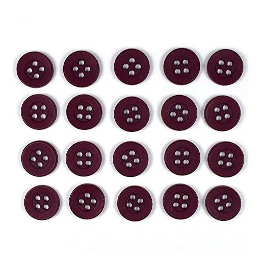 BURGUNDY Shirt Buttons, 4 Hole Button for Shirts, Pack of 14, Sewing, Knitting - Image 3 of 3