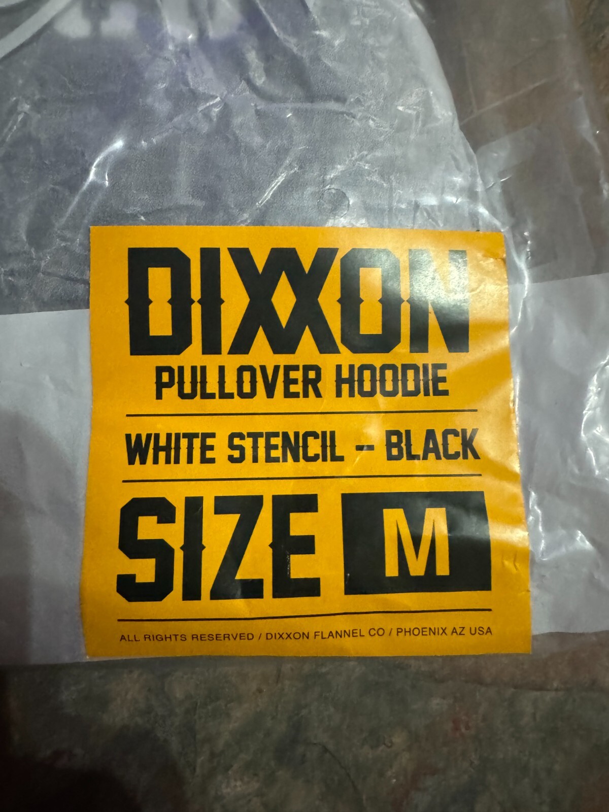 Dixxon Flannel Co Men's Medium Black & White Stencil Logo Pullover Hoodie BNIB image 5