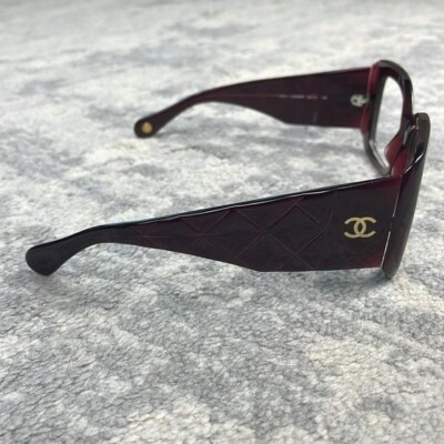 Chanel Acetate Quilted CC Glasses Frames Amber Brown Color  display picture 2