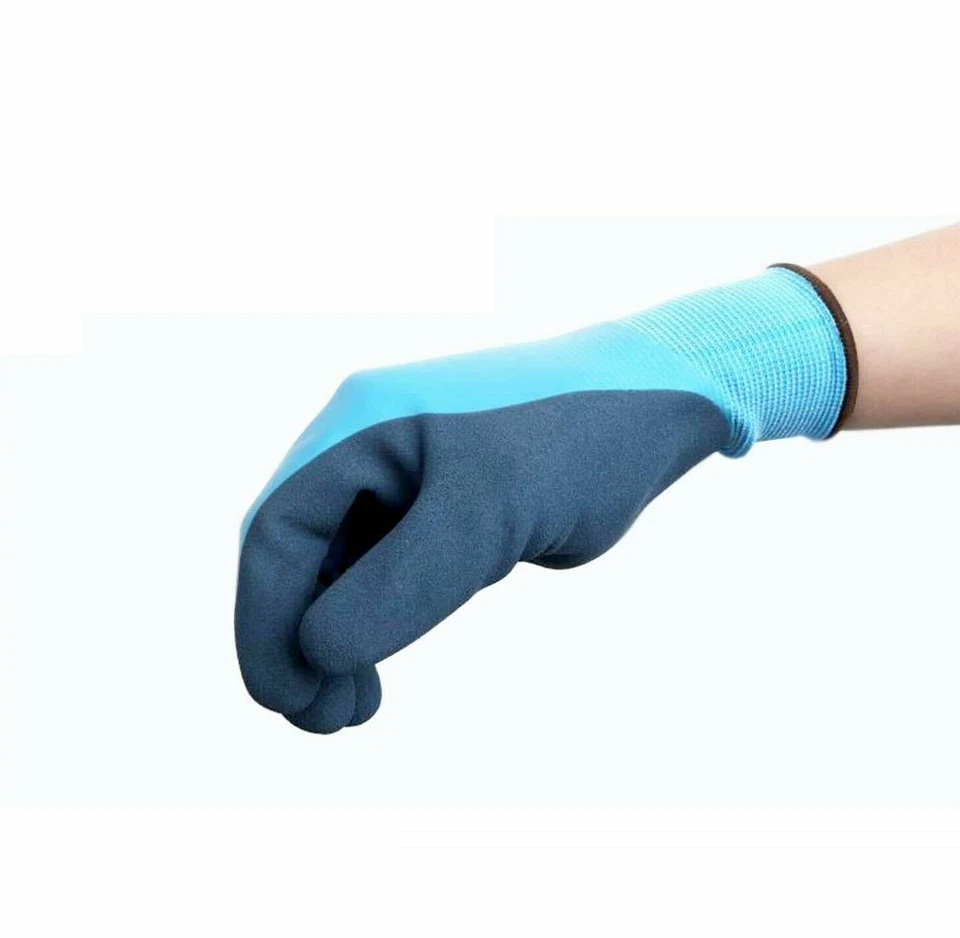 Waterproof Latex Coated Work Safety Grip Gloves Builders Gardening Mechanic - Image 2 of 3