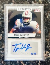2024 Sage Artistry Tyler Van Dyke Rookie QB Auto 2/25 ART-TVD Wisconsin Badgers