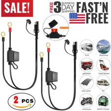 2 PCS Battery Charger Cable Terminal Ring SAE Connector Harness Extension Cord