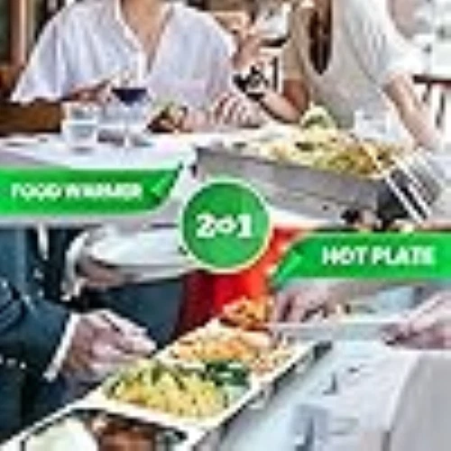 Nutrichef Professional Stainless Steel Buffet Warmer Server with 3 Trays - Image 2 of 4