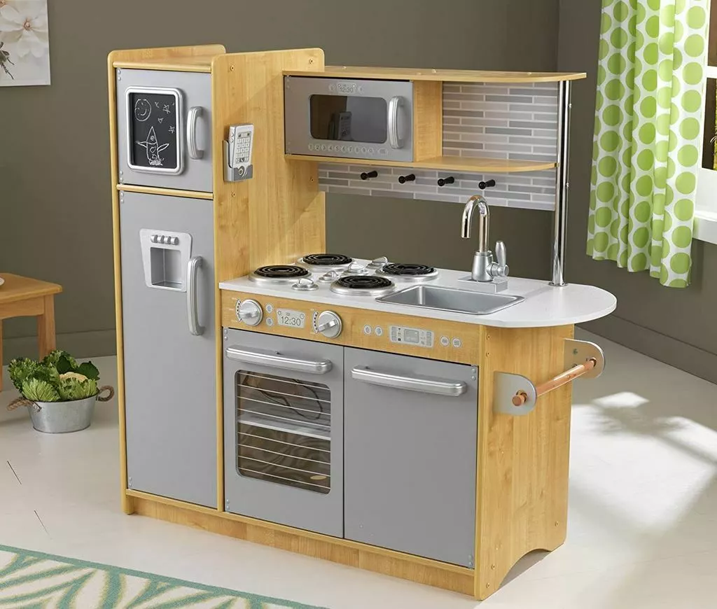 Kids Kitchen Play Set Wooden Large Cook Gift For Girls Boys Age 3