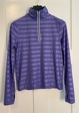 Vogo Athletica Striped 1/4 Zip Athletic Jacket Thumbholes Womens Size Small S