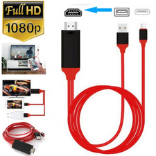 1080 HDMI Mirroring AV Cable Phone to TV HDTV Adapter for iPhone 12 11 XR 8 iPad