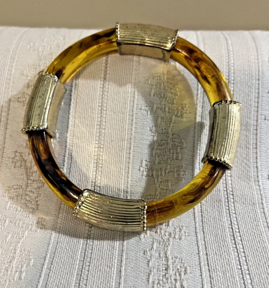 Hermosa pulsera de ámbar y oro Foto 3 de 4