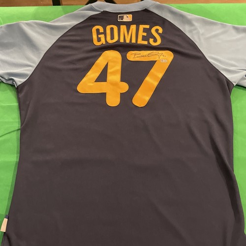 SUPER RARE!!! Authentic 2015 TAMPA BAY RAYS TBTC GAME WORN Gomes 46 Jersey - Picture 9 of 12