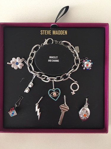 Steve Madden Pulsera con Dijes Joyería Nuevo con Caja Original Plata | eBay